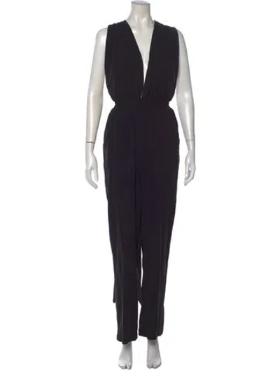 Pre-owned Diarrablu V-neck Jumpsuit In Black