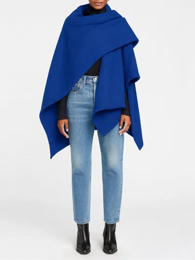 Diarrablu Wrap Cape In Solid Blue