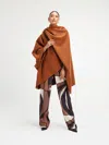 Diarrablu Wrap Cape  In Solid Brown