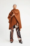 Diarrablu Wrap Cape  In Solid Brown