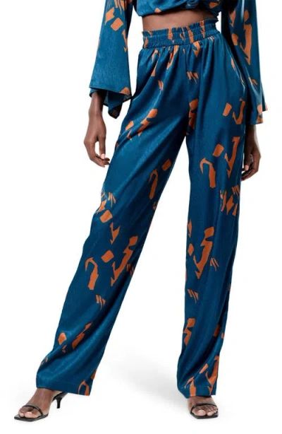 Diarrablu Yraf Leer High Waist Trousers In Blue