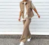 Diarte Lexi Vest Top In Mocha In Beige