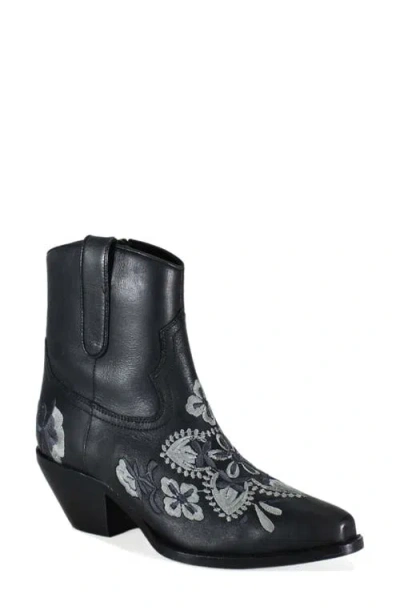 Diba True Cains Ville Embroidered Western Boot In Black/grey