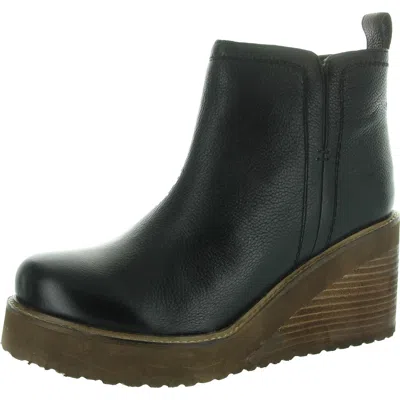 Diba True Comet Ride Womens Zipper Leather Ankle Boots In Black