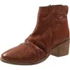 Diba True Hellina Womens Gathered Leather Ankle Boots In Brown
