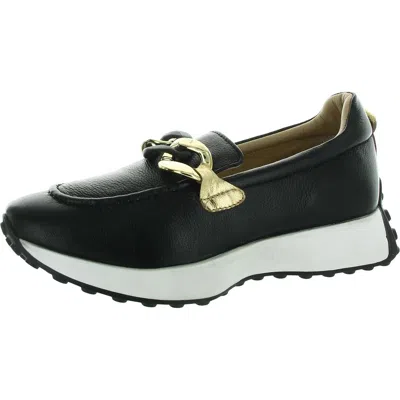Diba True Kind Words Womens Chain Suede Loafers In Black