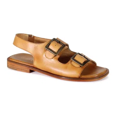 Diba True Law Less Sandals Tan Leather Square Toe Slingback Rhs7877 In Brown