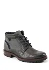 Diba True Men's Flip Under Lace-up Leather Boots In Grey/navy In Gray