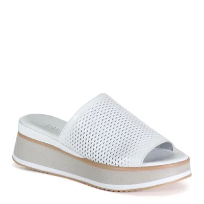Diba True Pa Cific Leather Platform Slip-on Sandal In White