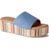 Diba True Rock Steady Platform Slide Sandal In Blue