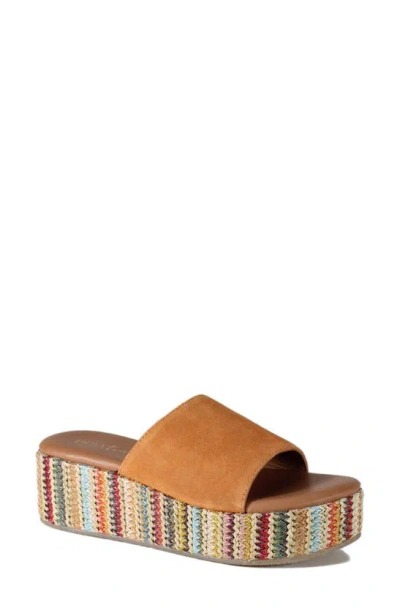 Diba True Rock Steady Platform Slide Sandal In Orange