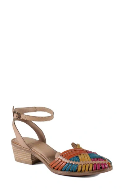 Diba True Shootin Star Ankle Strap Sandal In Tan/ Bright Multi