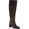 Diba True Text Back Suede Stove Pipe Tall Boot In Brown