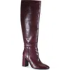 Diba True Text Back Suede Stove Pipe Tall Boot In Burgundy