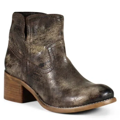 Diba True Walnut Grove Distressed Leather Pull-on Western Bootie In Gray
