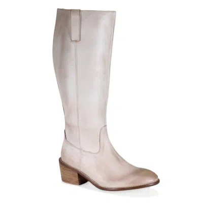 DIBA TRUE WOMEN'S FIG GARDEN LEATHER TALL BOOTS IN OFF WHITE