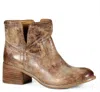 Diba True Walnut Grove Distressed Leather Pull-on Western Bootie In Brown