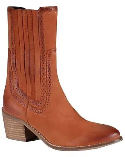 Pre-owned Diba True Women's Morning Dew Mid Calf Boot - Round Toe Red 8 M