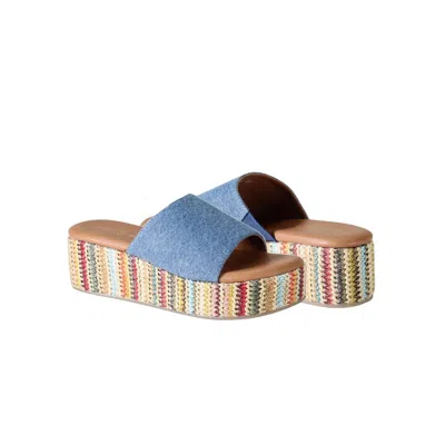 Diba True Women's Rock Steady Platform Wedge Heel In Blue Denim