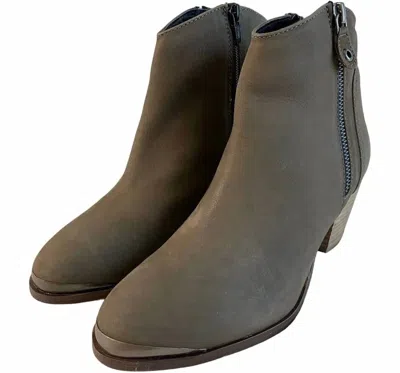 Diba True Women's Sequoia Suede Leather Western Block Stacked Heel Boots In Taupe In Gray
