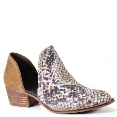 Diba True Women's Shy Town Side Cut-out Ankle Boots In Snake & Cognac In Multi