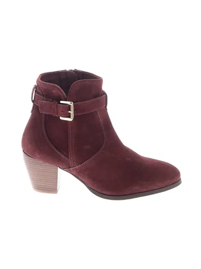 Diba True Women's Sleek Genuine Suede Leather Booties In Burgundy In Red