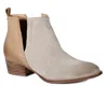 Diba True Women's Stop By Ankle Boots In Sand Suede/ Cognac Leather