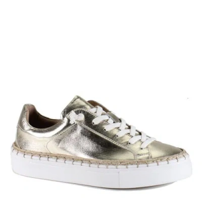 Diba.true Dibatrue Em Belish Metallic Leather Lace Up Sneaker In Gold