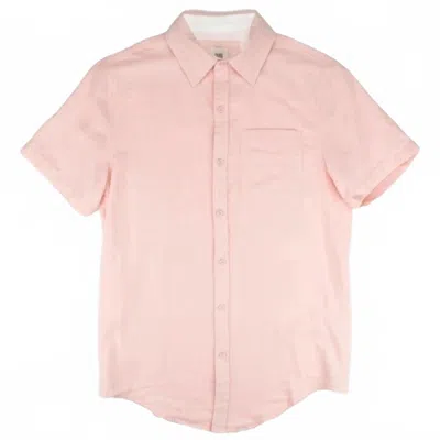 Dibi Men's Tropic Short Sleeve Shirt In Light Pink