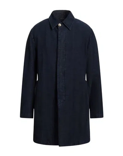 Dibruno Man Overcoat & Trench Coat Navy Blue Size 42 Cotton