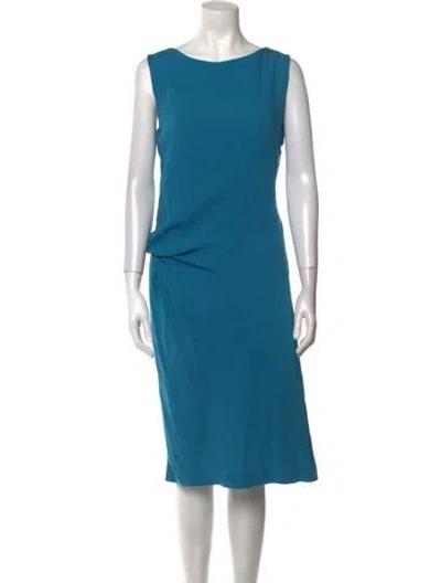Pre-owned Dice Kayek Bateau Neckline Midi Length Dress In Blue
