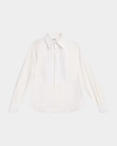 Dice Kayek Bib-front Cotton Poplin Button-front Shirt In White