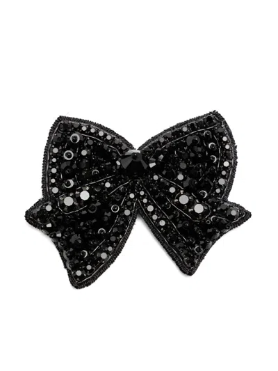 Dice Kayek Bow Brooch In Black