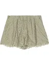 Dice Kayek Broderie Anglaise Cotton Shorts In Green