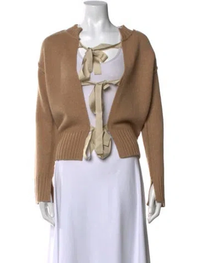 Pre-owned Dice Kayek Cashmere Open Front Sweater In Neutrals