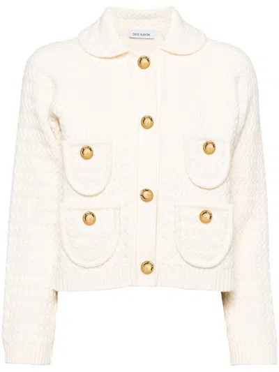 Dice Kayek Chunky-knit Cardigan In Neutrals
