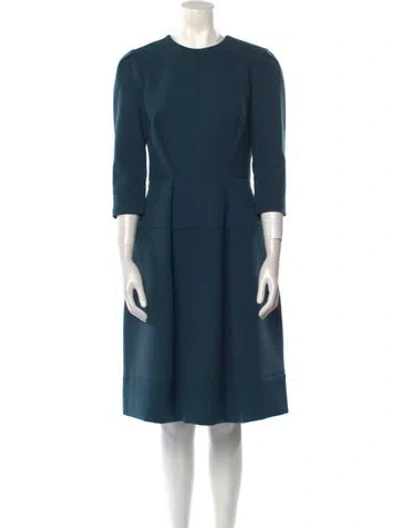 Pre-owned Dice Kayek Crew Neck Knee-length Dress In Blue