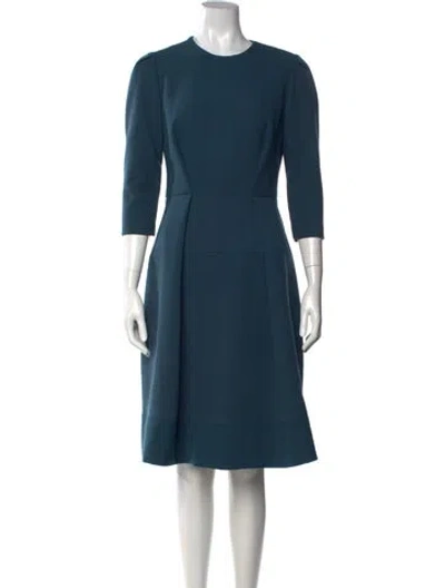 Pre-owned Dice Kayek Crew Neck Knee-length Dress In Blue