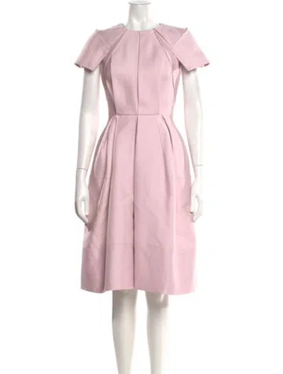 Pre-owned Dice Kayek Crew Neck Knee-length Dress In Pink