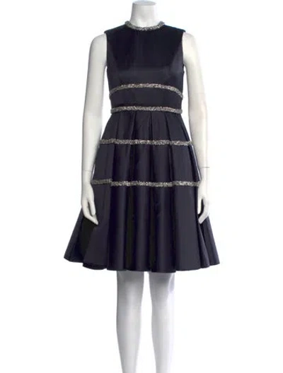 Pre-owned Dice Kayek Crew Neck Mini Dress In Blue