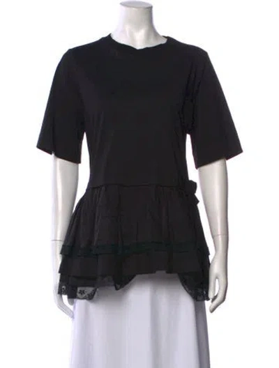 Pre-owned Dice Kayek Crew Neck Short Sleeve Top In Black