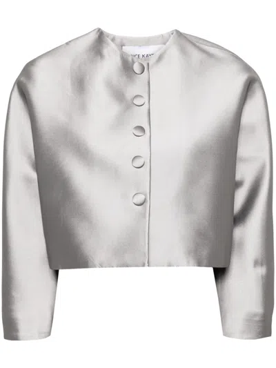 Dice Kayek Cropped Jacket In Grey