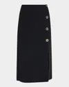 Dice Kayek Crystal Button Wrap Pencil Skirt In Black