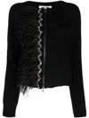 Dice Kayek Crystal-embellished Zip-up Cardigan In Black