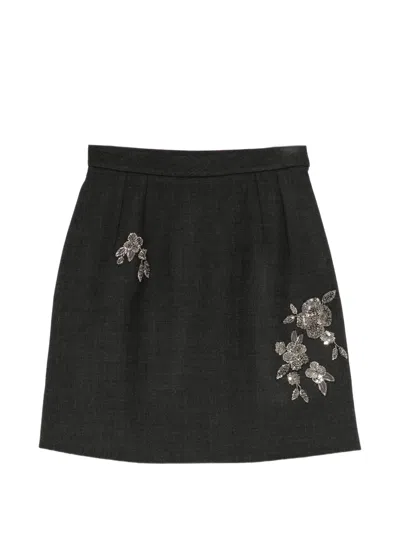 Dice Kayek Crystal-embellished Skirt In Gray