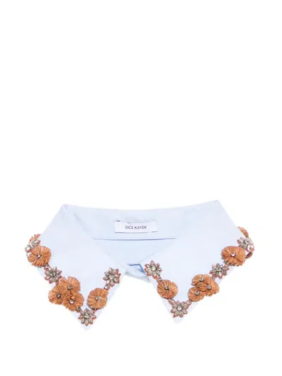 Dice Kayek Crystal-embellished Striped Collar In Blue