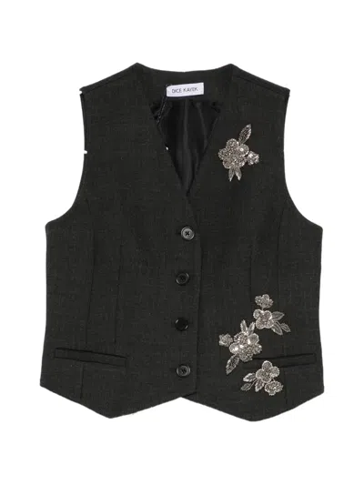 Dice Kayek Crystal-embellished Vest In Black