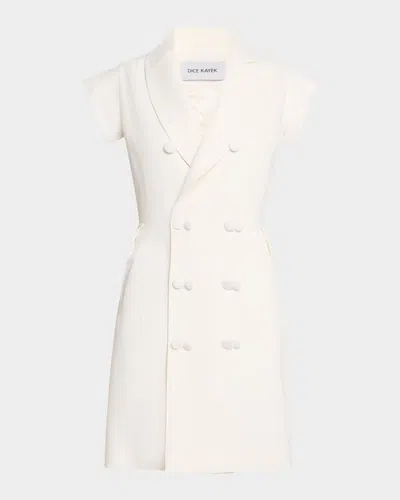 Dice Kayek Double-breasted Tuxedo Dress In White