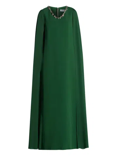 Dice Kayek Embellished Cape-detail Gown In Green