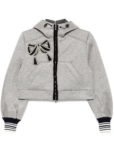 Dice Kayek Embellished Hoodie In Grey